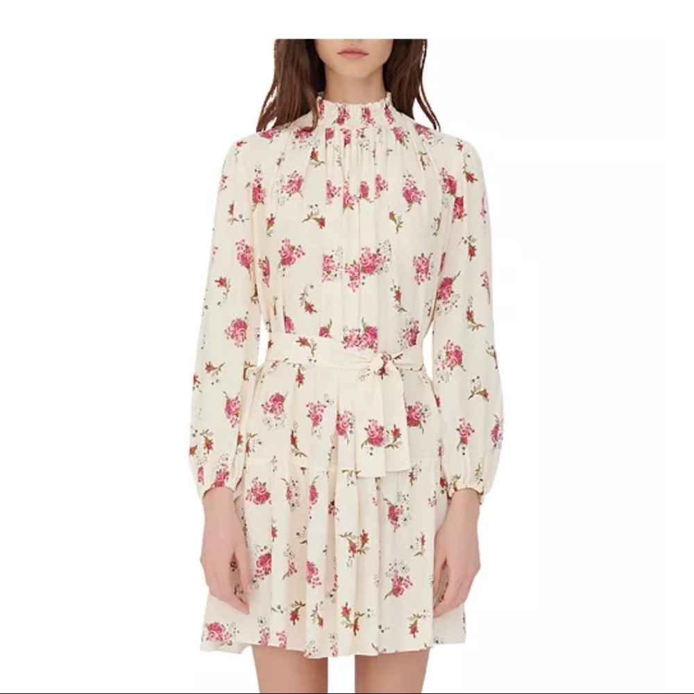 Maje floral print baby doll dress